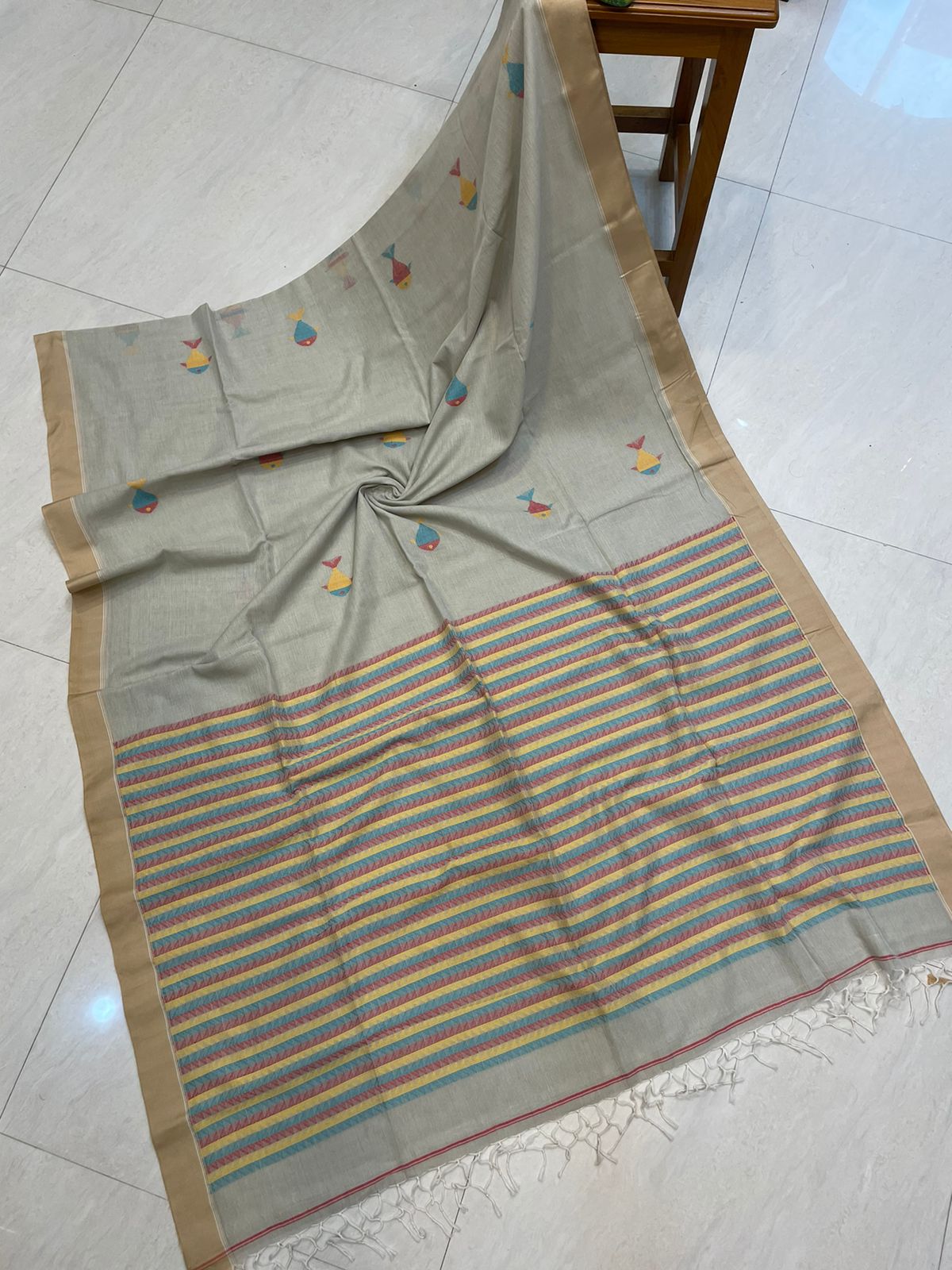 Authentic 100% Pure Cotton Khadi Handloom Jamdani