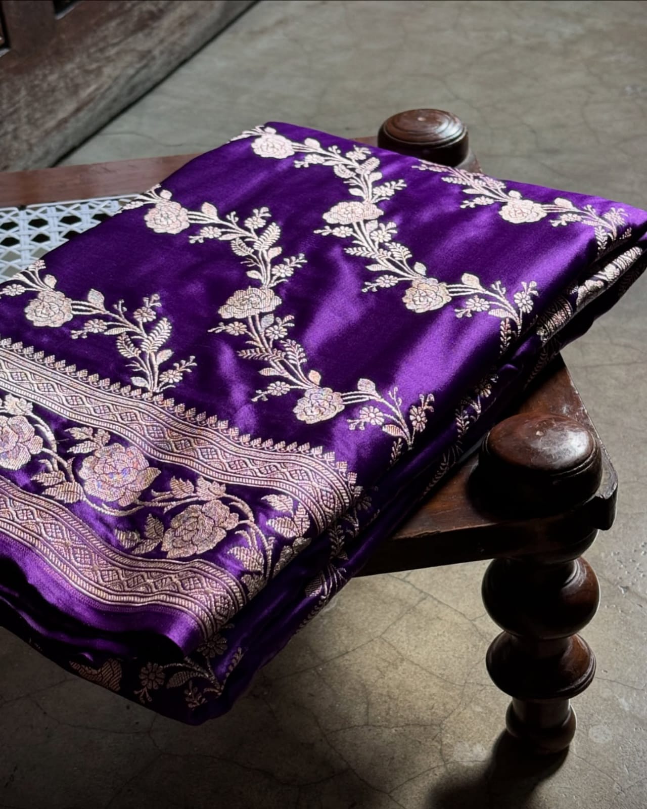 Traditional banarasi inspired mashru katan
silk saree