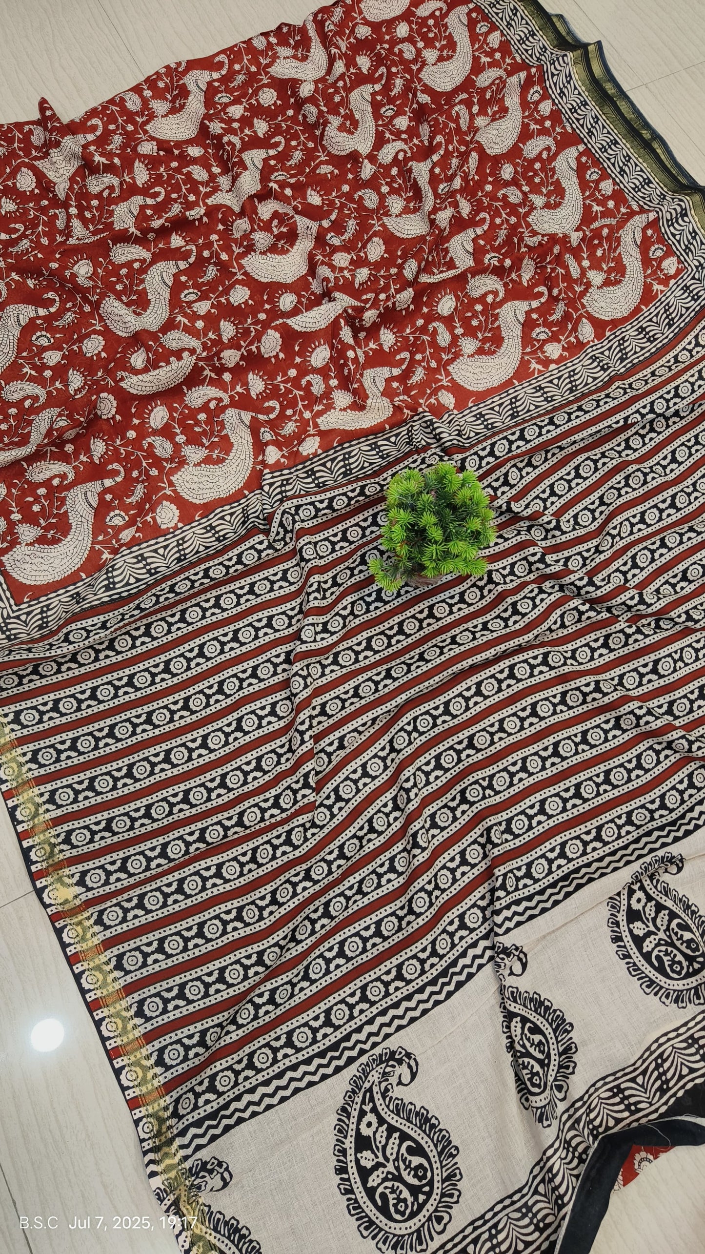 Pure chanderi cotton  Azrak