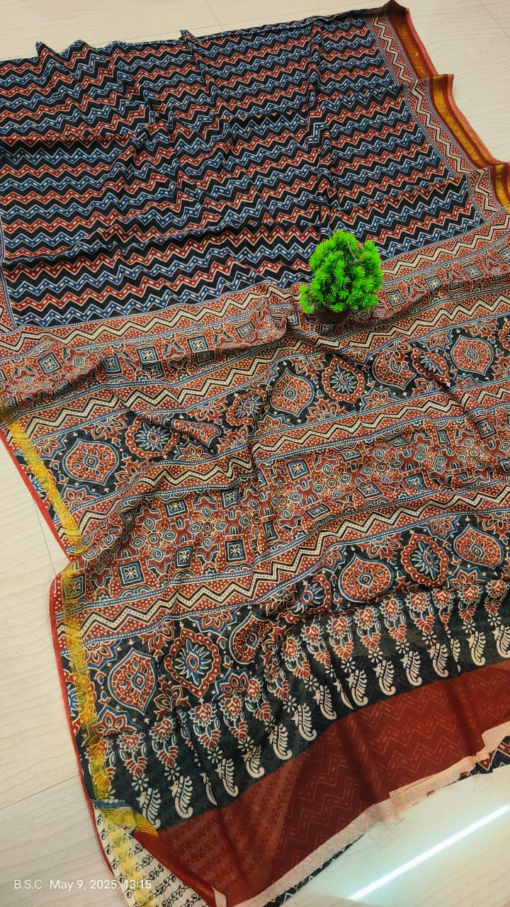 Pure chanderi cotton  Azrak