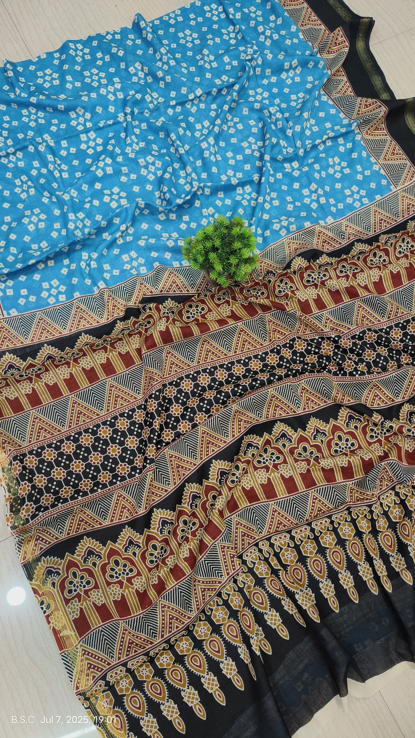 Pure chanderi cotton  Azrak