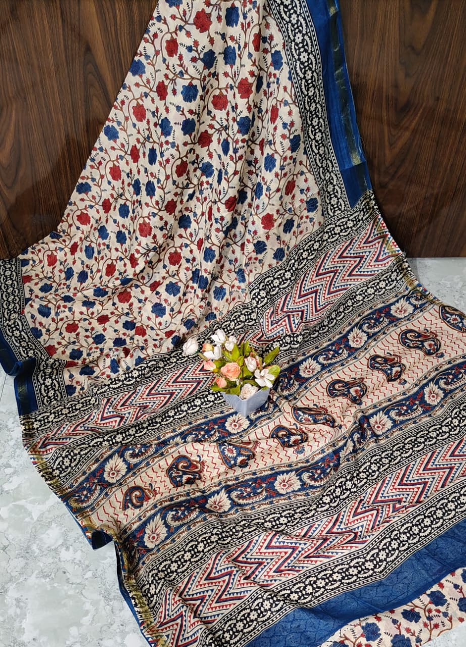 KALAMKARI CHANDERI  COTTON PRINT