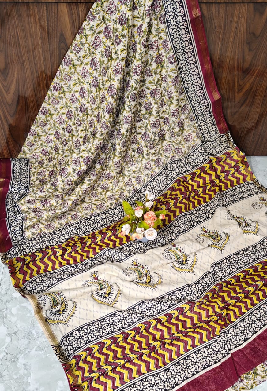 KALAMKARI CHANDERI  COTTON PRINT