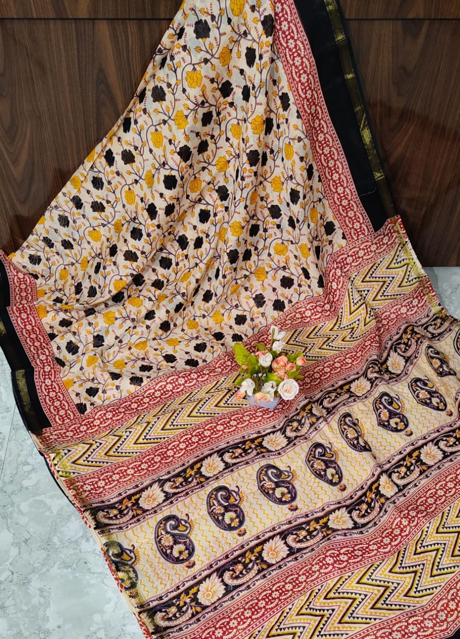 KALAMKARI CHANDERI  COTTON PRINT