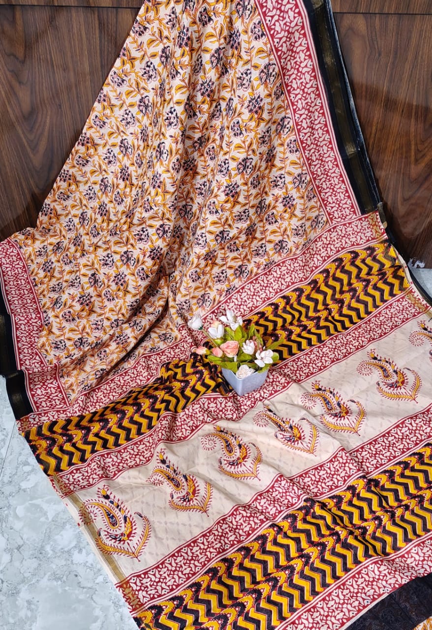 KALAMKARI CHANDERI  COTTON PRINT