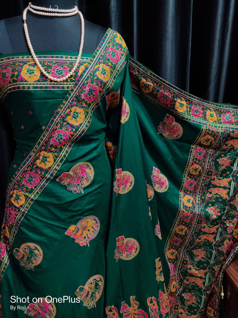 Karni pashmina silk saree