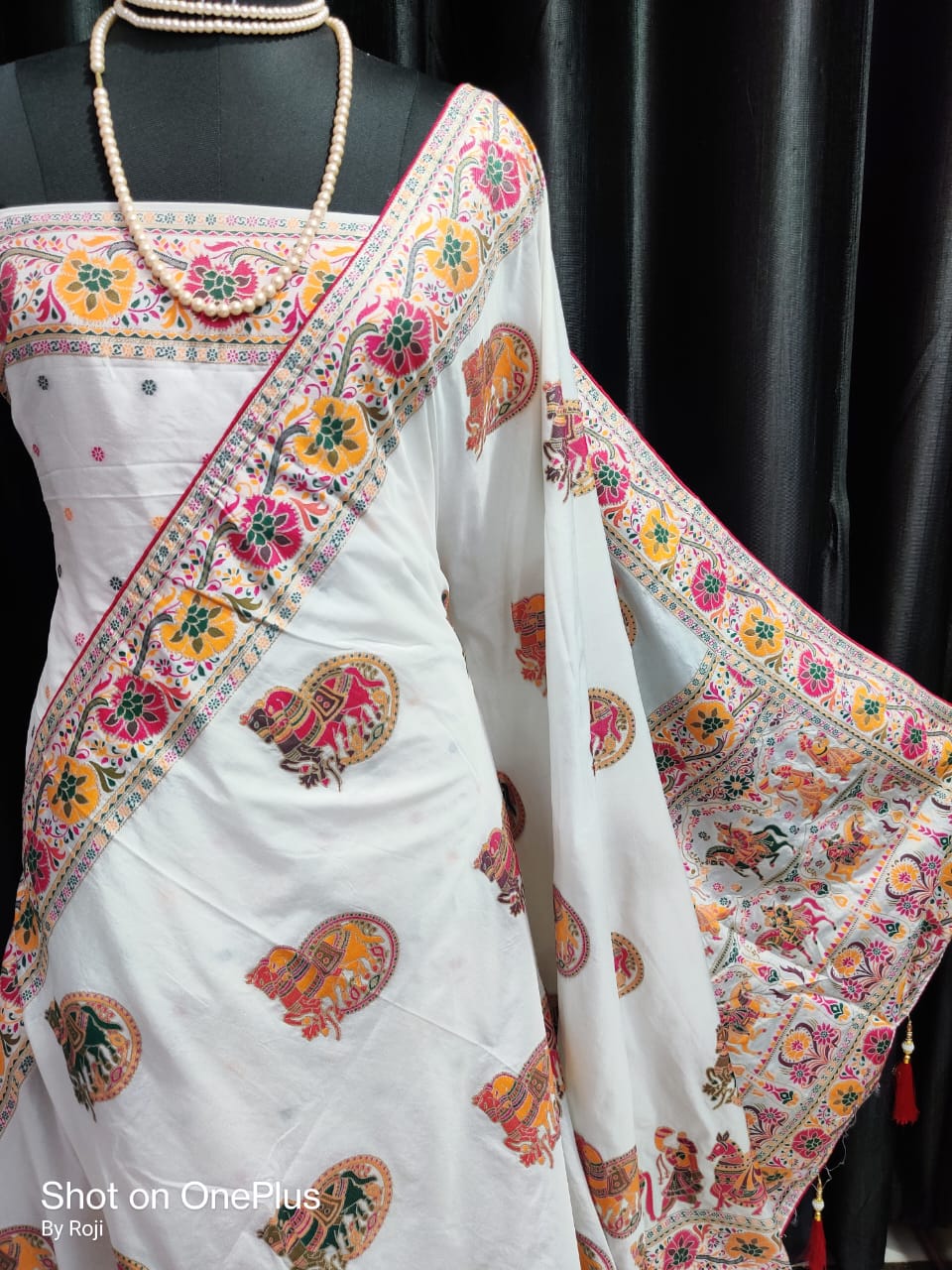 Karni pashmina silk saree