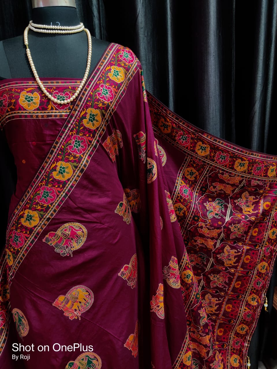 Karni pashmina silk saree