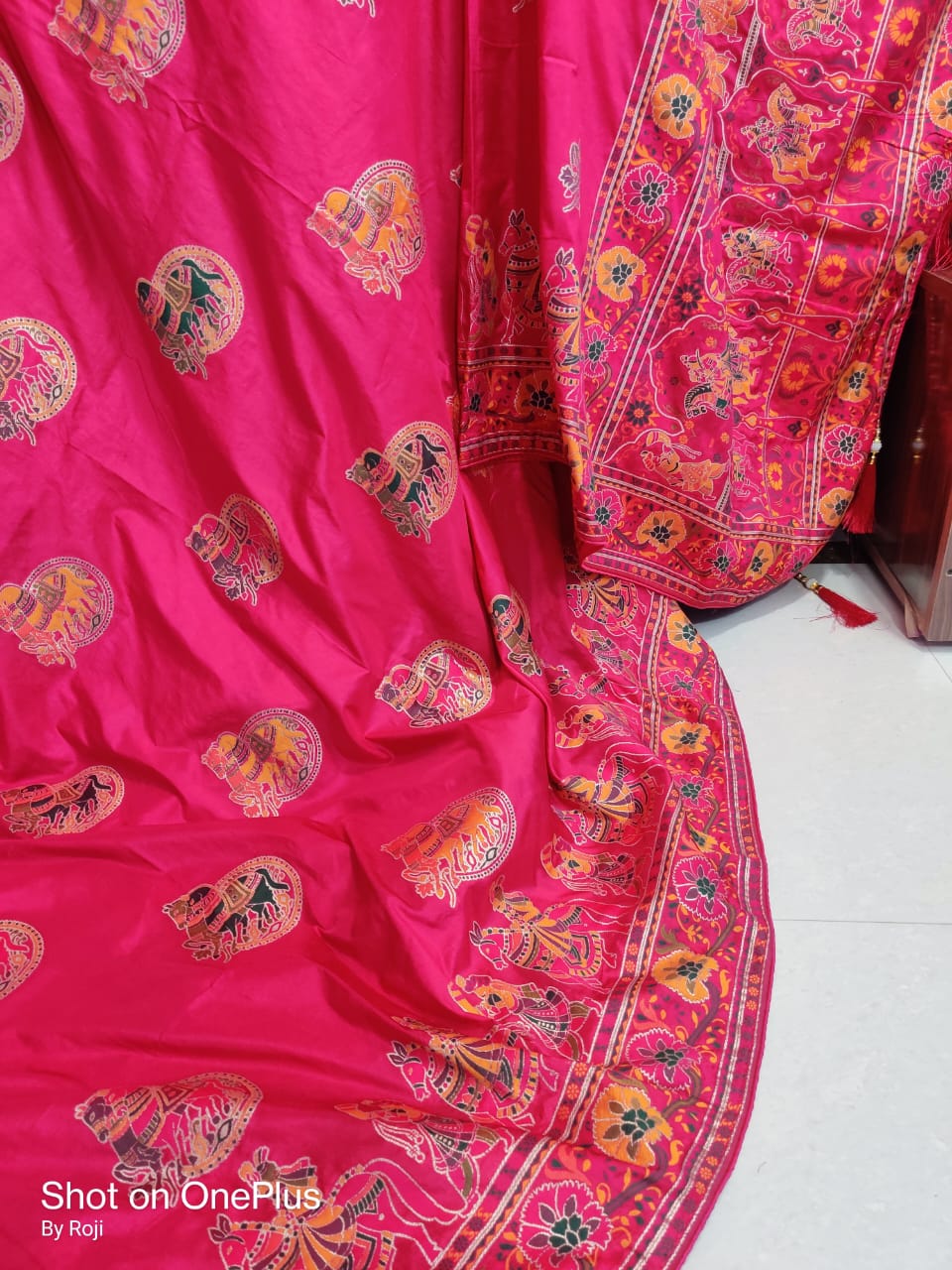 Karni pashmina silk saree