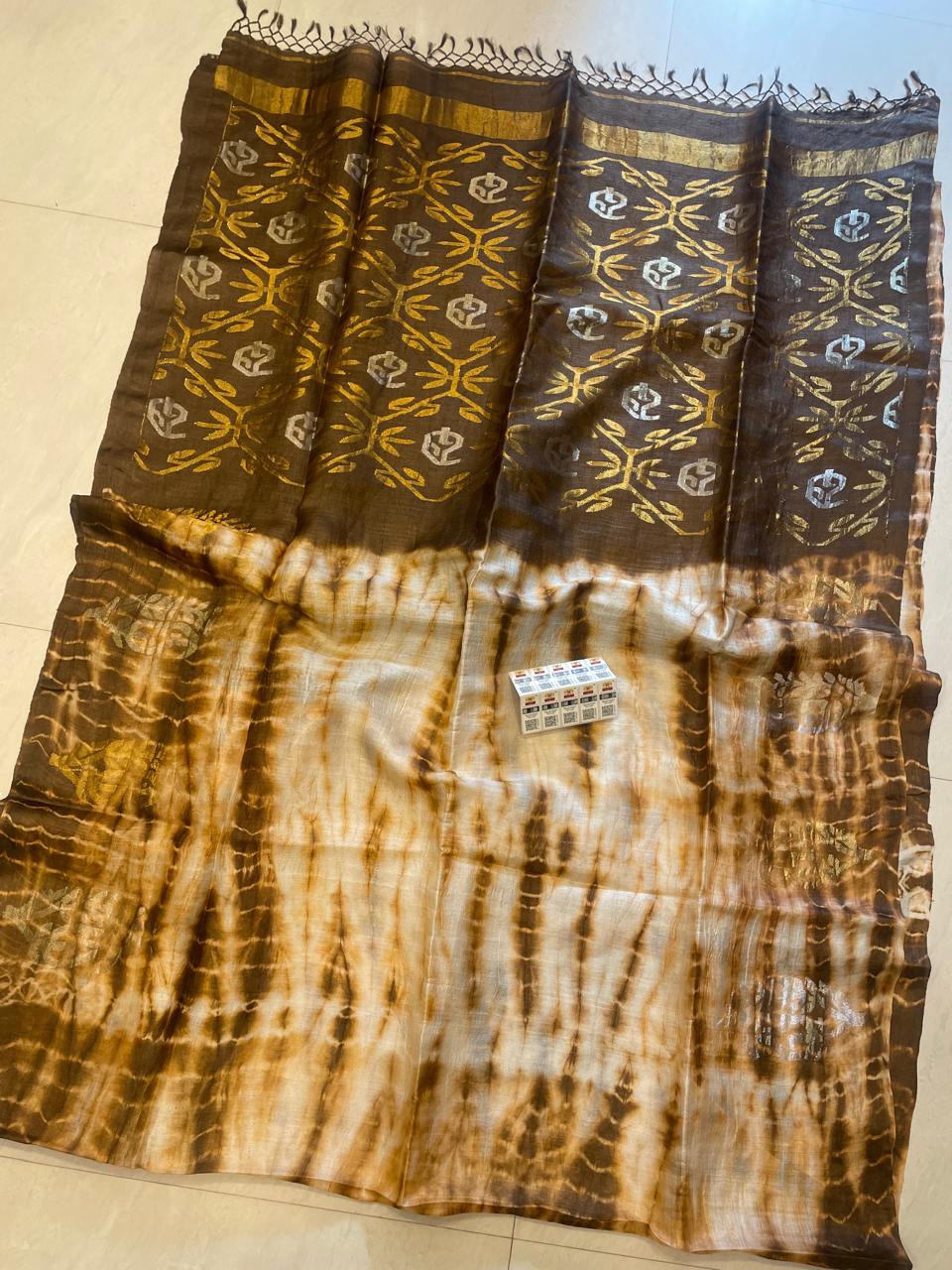 Authentic Pure Gachhi 2 Ply Hand Weaving Buti Tossor Shevori Tye Dye Jamdani