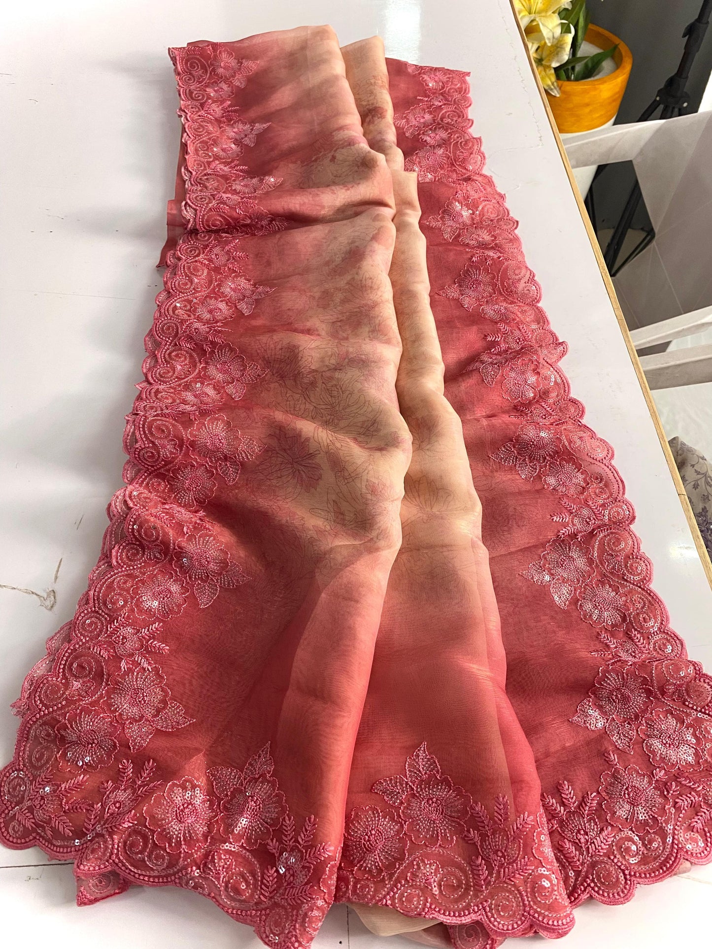 Hand crafted magicgold organza sarees