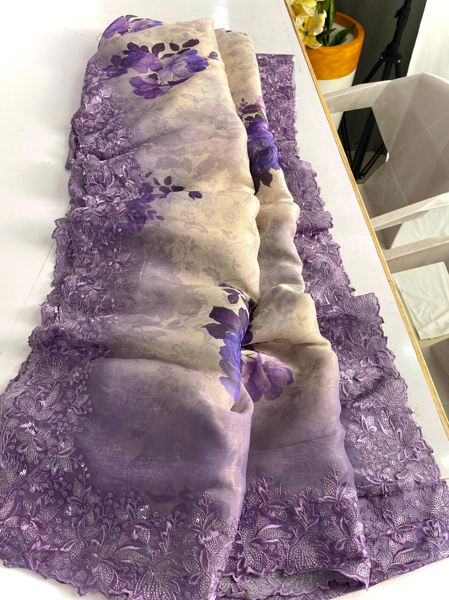 Hand crafted magicgold organza sarees