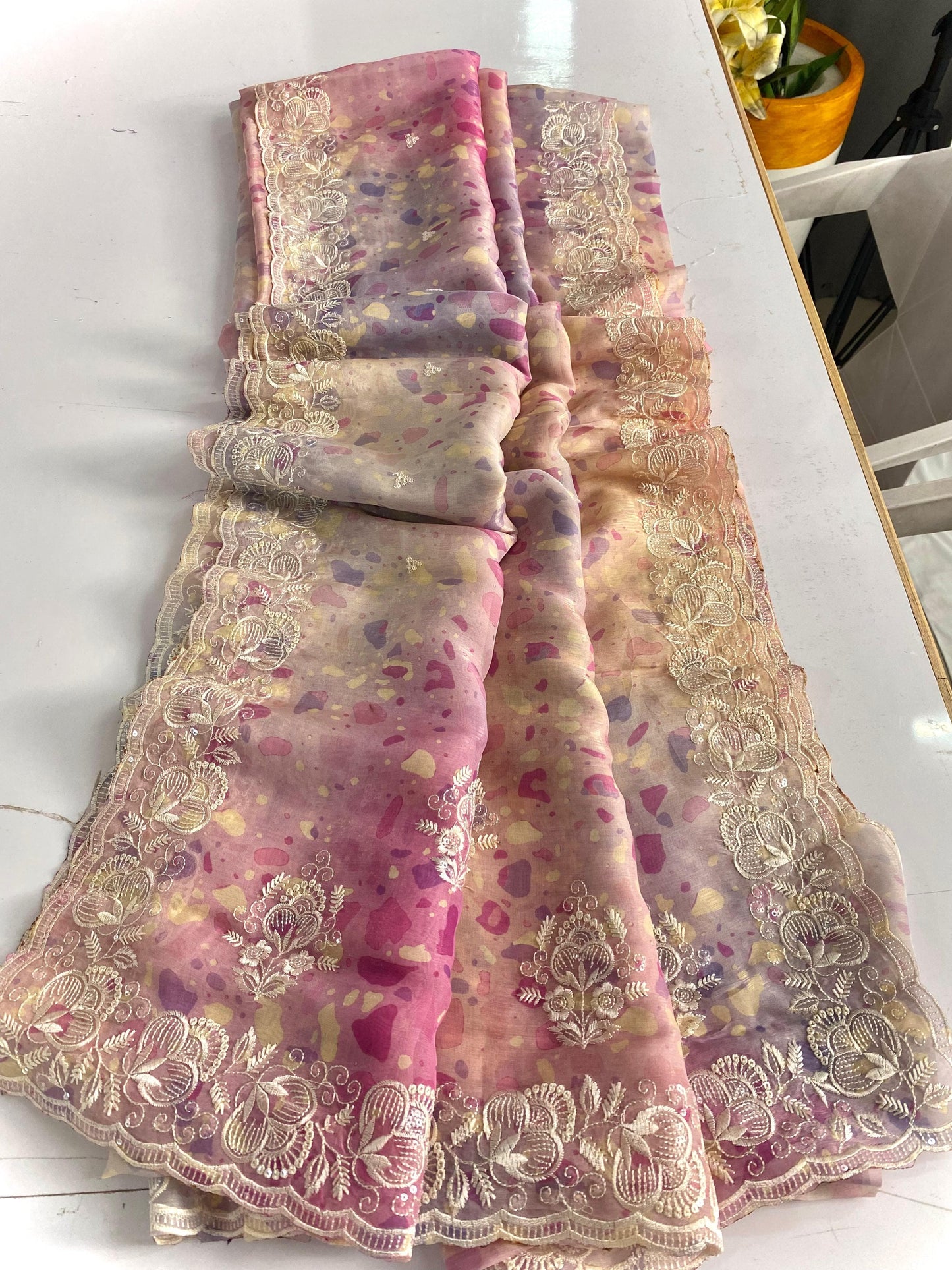 Hand crafted magicgold organza sarees