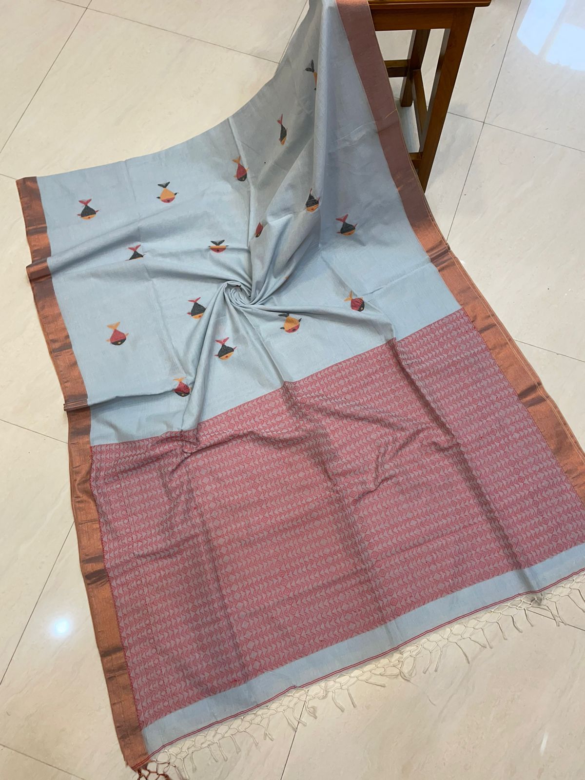 Authentic 100% Pure Cotton Khadi Handloom  Jamdani