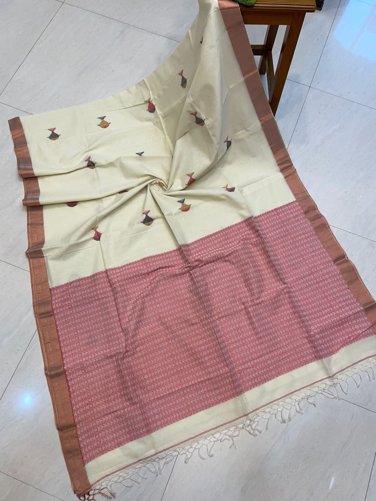 Authentic 100% Pure Cotton Khadi Handloom  Jamdani