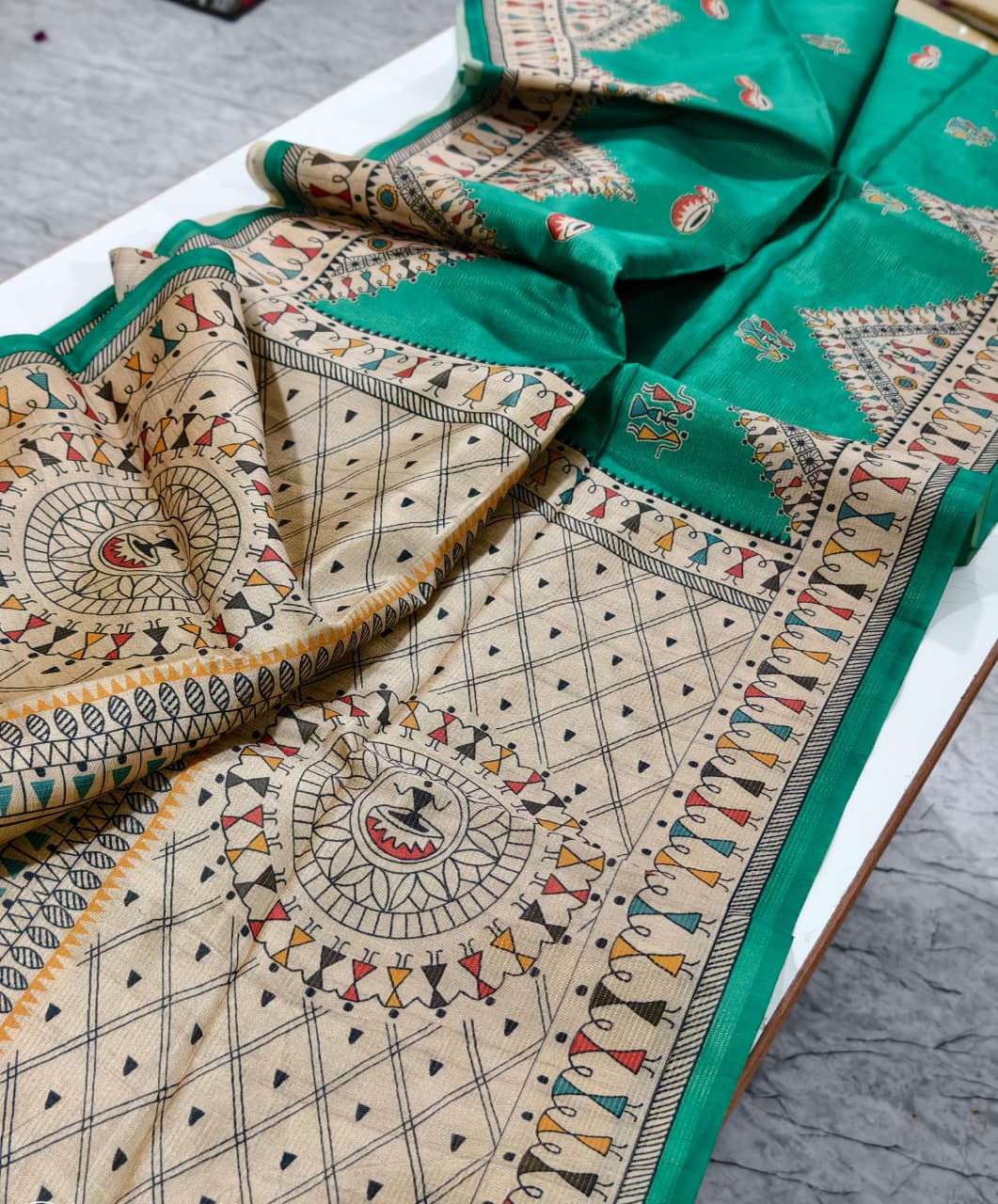 semi gheecha Tussar saree