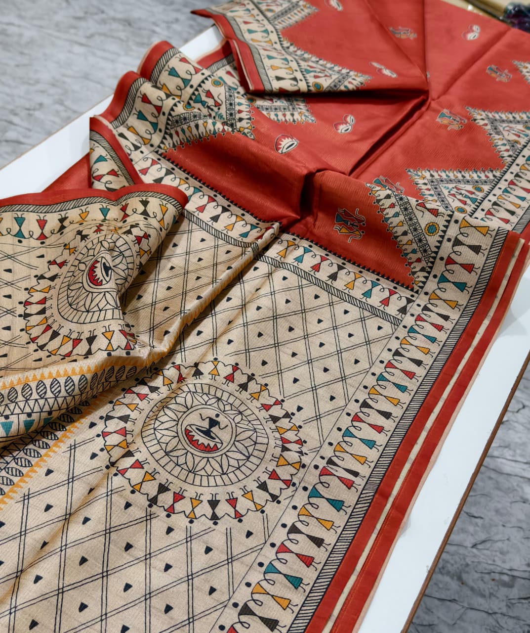 semi gheecha Tussar saree