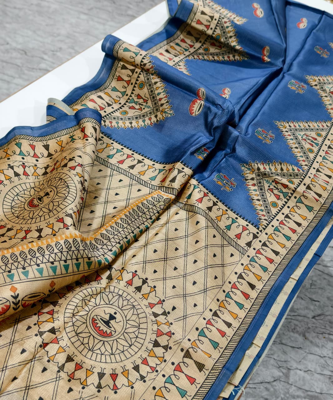 semi gheecha Tussar saree