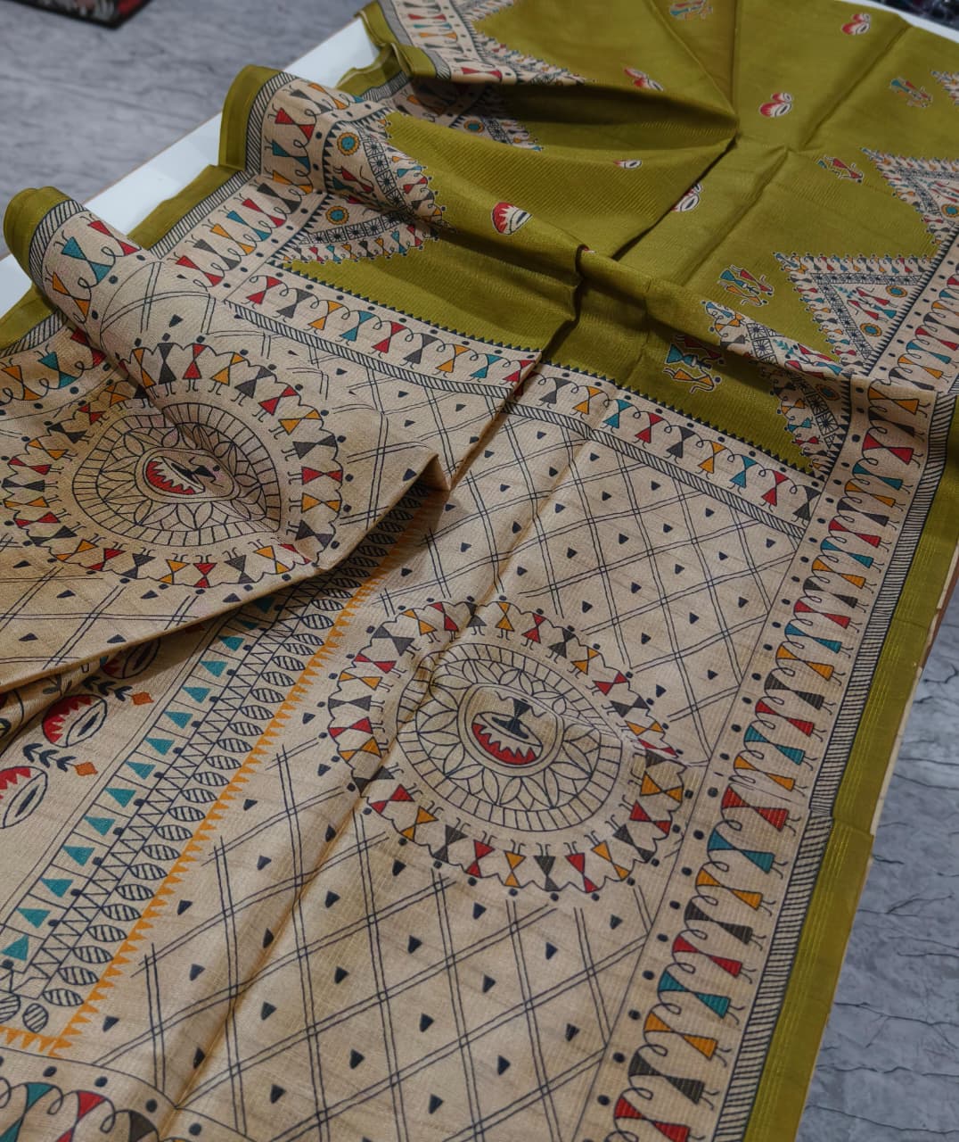 semi gheecha Tussar saree