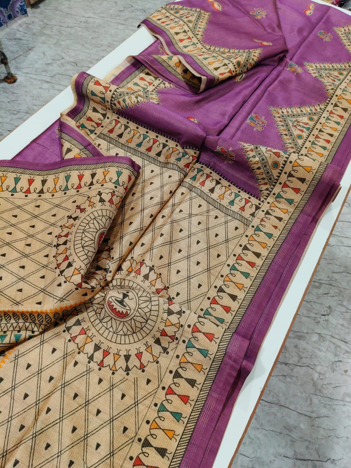 semi gheecha Tussar saree