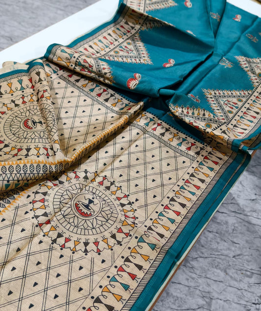 semi gheecha Tussar saree