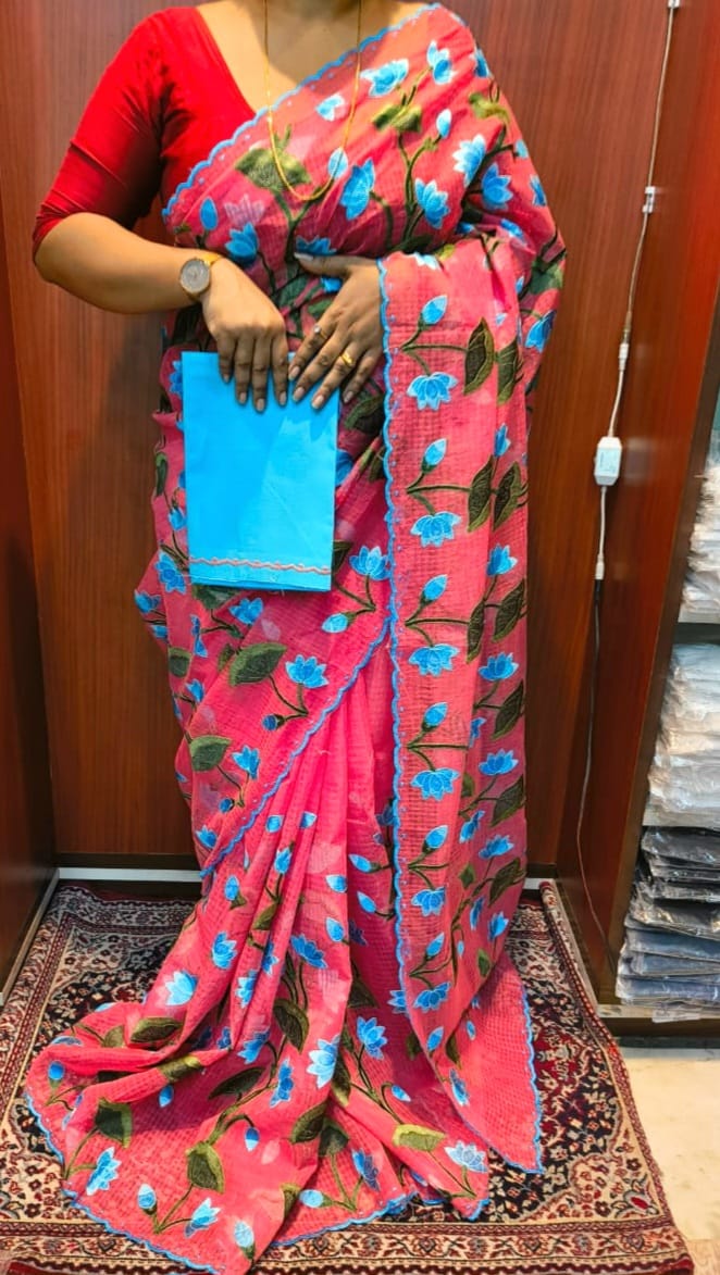 Resham by cotton Kota saree over Parsi work..