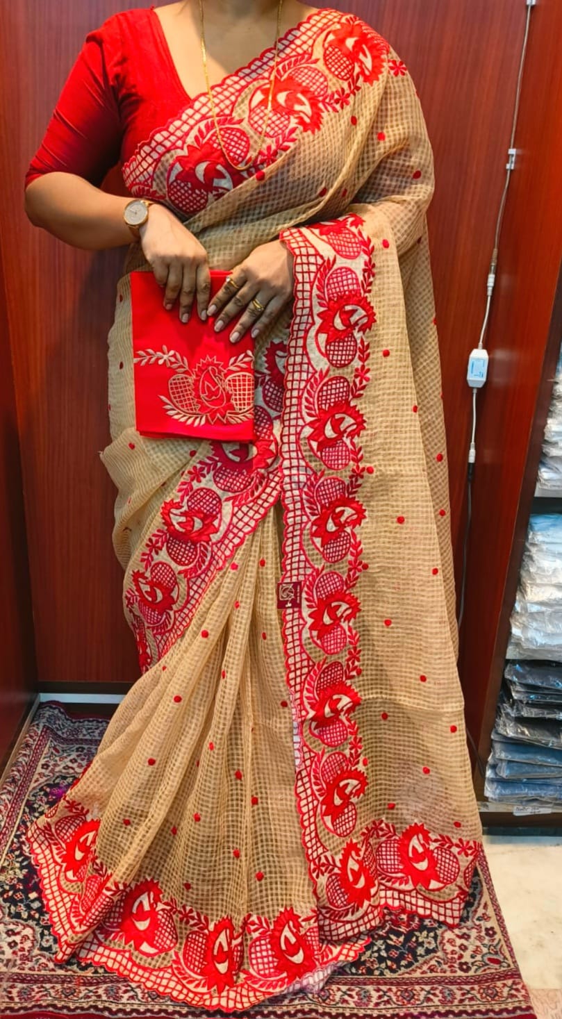 Resham by cotton Kota saree over Parsi work..