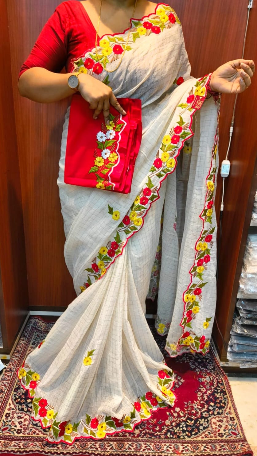 Resham by cotton Kota saree over Parsi work..