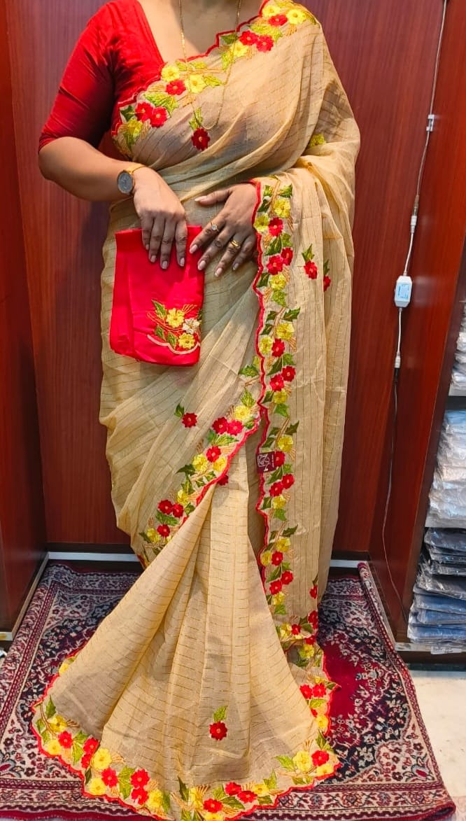 Resham by cotton Kota saree over Parsi work..