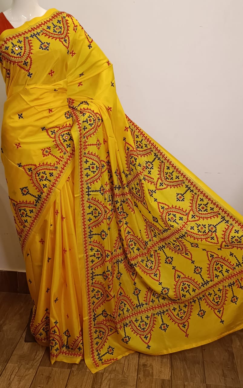 Soft blended bangalore silk gujrati Stitch