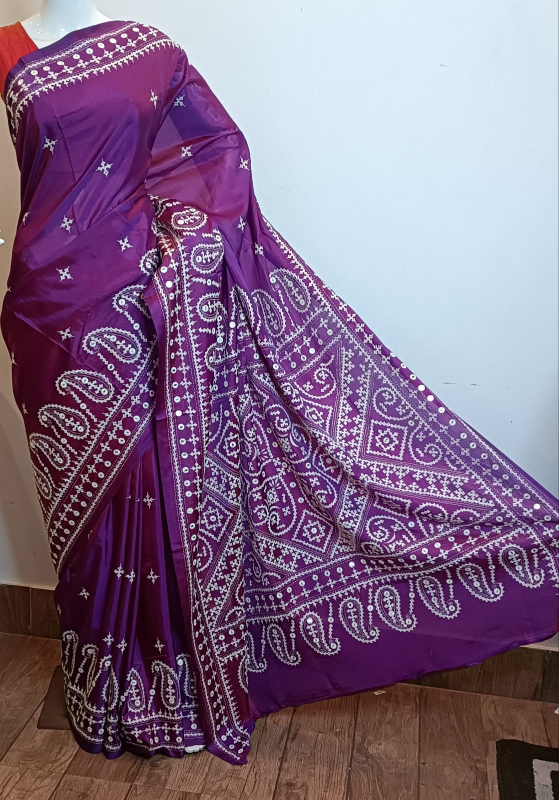 Soft blended bangalore silk gujrati Stitch