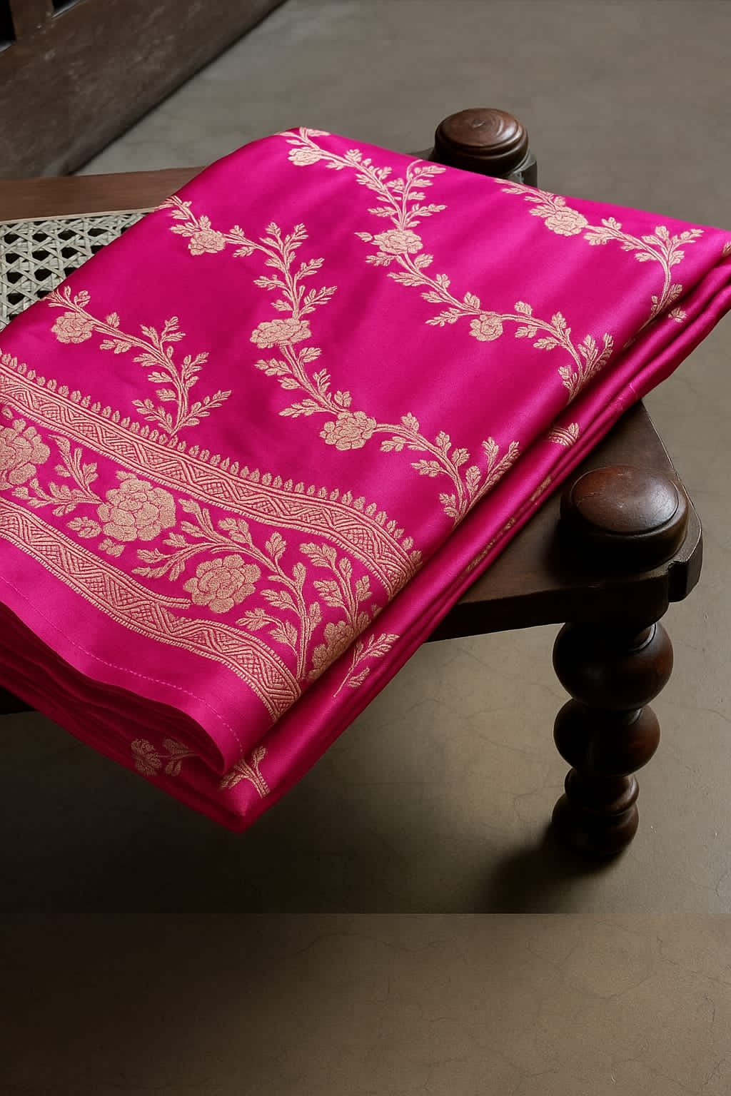 Traditional banarasi inspired mashru katan
silk saree