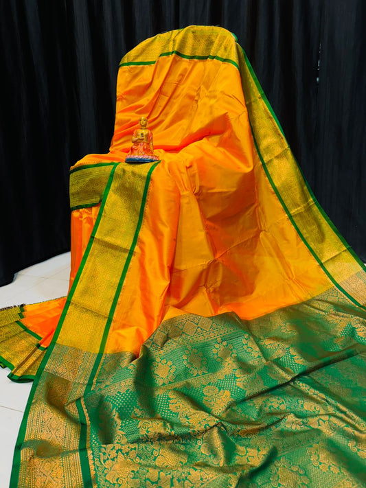 SEMI KANJIVARAM SILK
WITH GATTI PAR