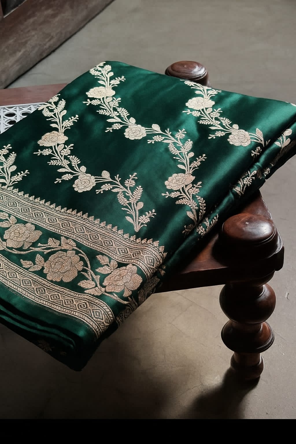 Traditional banarasi inspired mashru katan
silk saree