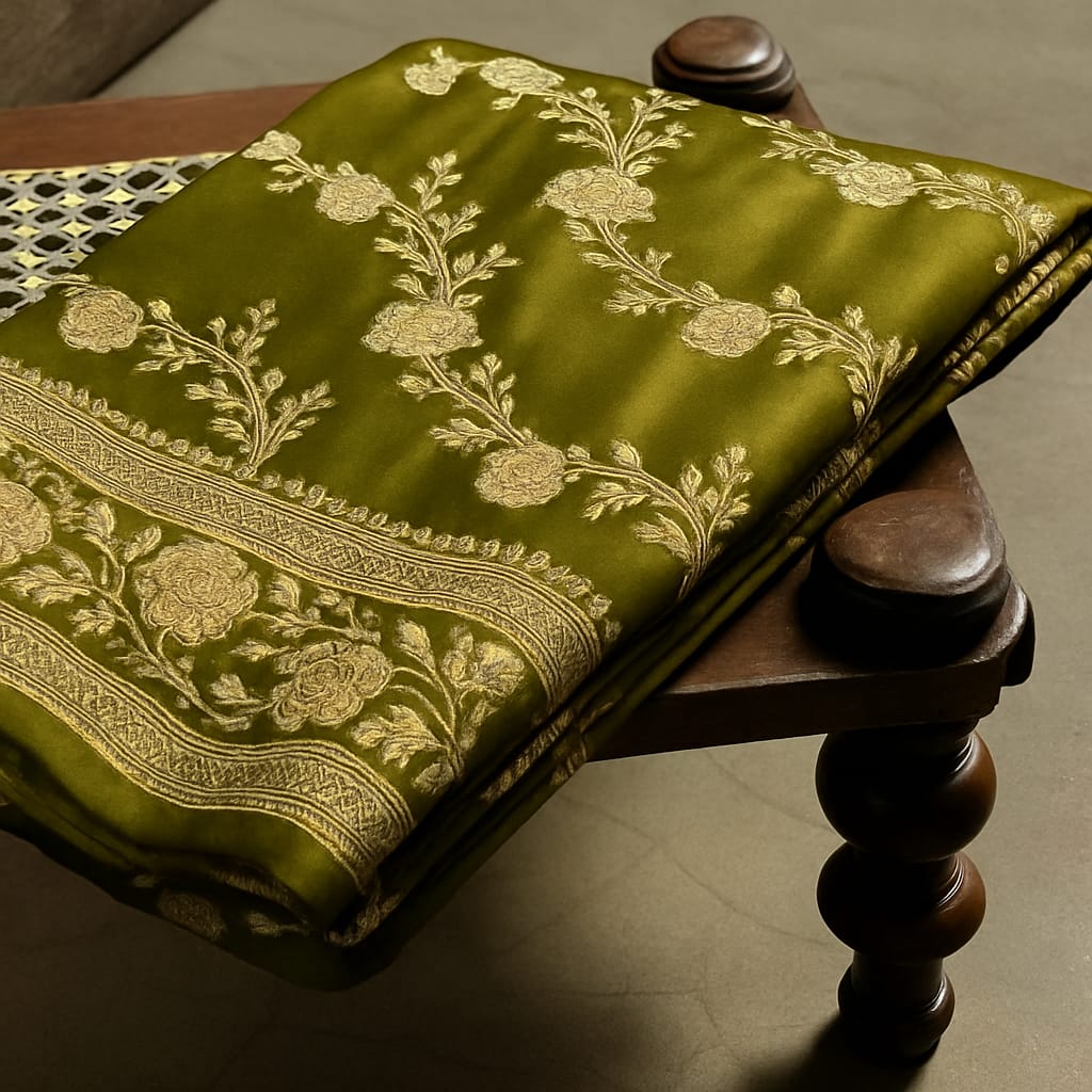 Traditional banarasi inspired mashru katan
silk saree